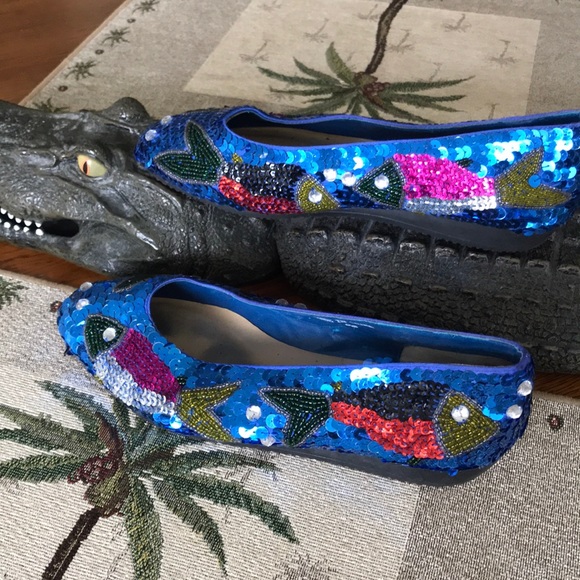 🌴🌴Vintage Radical sequin flats - Picture 6 of 8